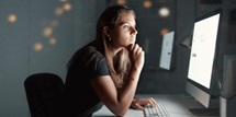 Student working at a computer