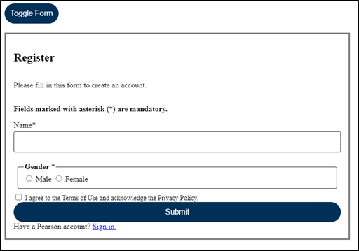 screenshot of a web form